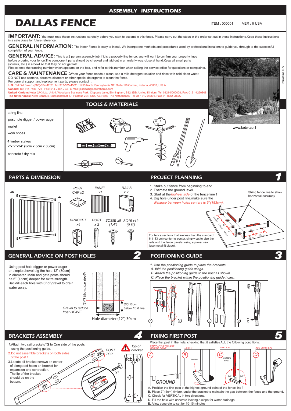 Keter Dallas 6 User Manual | 4 pages