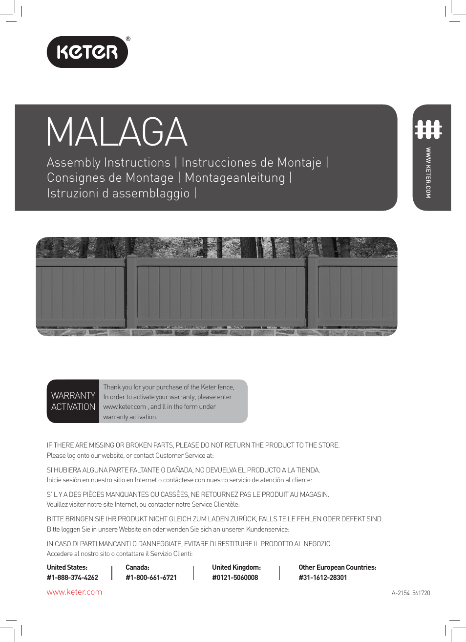 Keter Malaga 6 User Manual | 28 pages