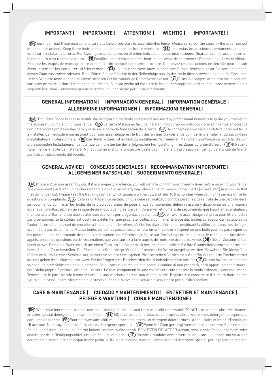Keter Malaga 6 User Manual | Page 2 / 28