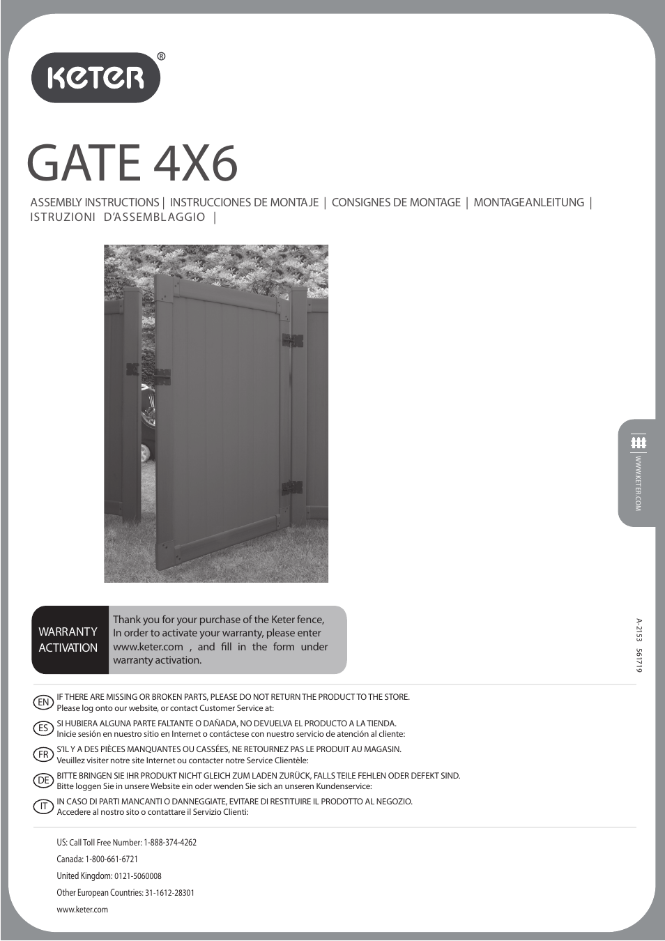 Keter Privacy Gate 4x6 User Manual | 28 pages