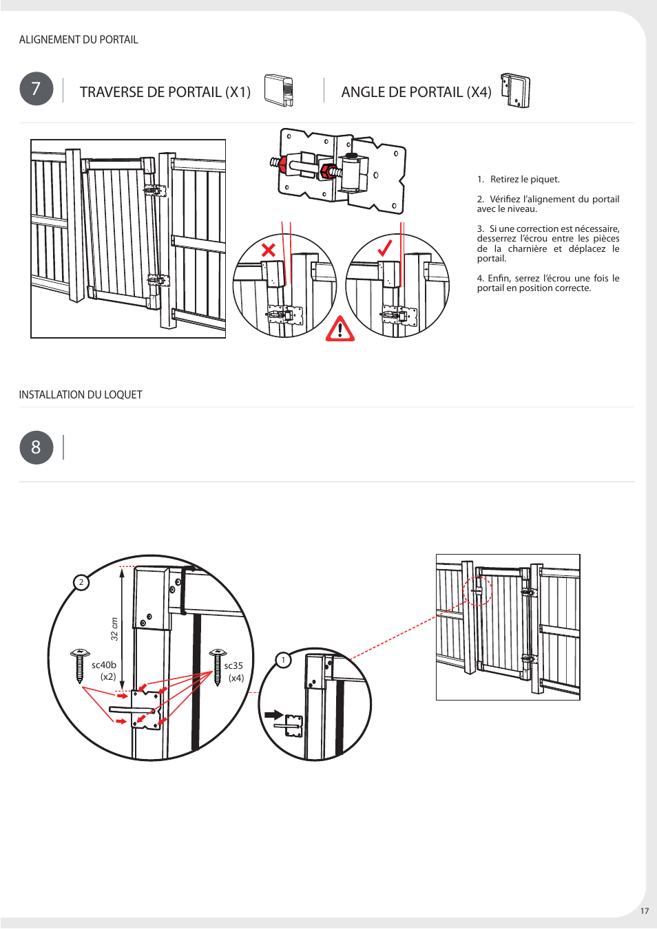 Traverse de portail (x1) angle de portail (x4) | Keter Privacy Gate 4x6 User Manual | Page 17 / 28