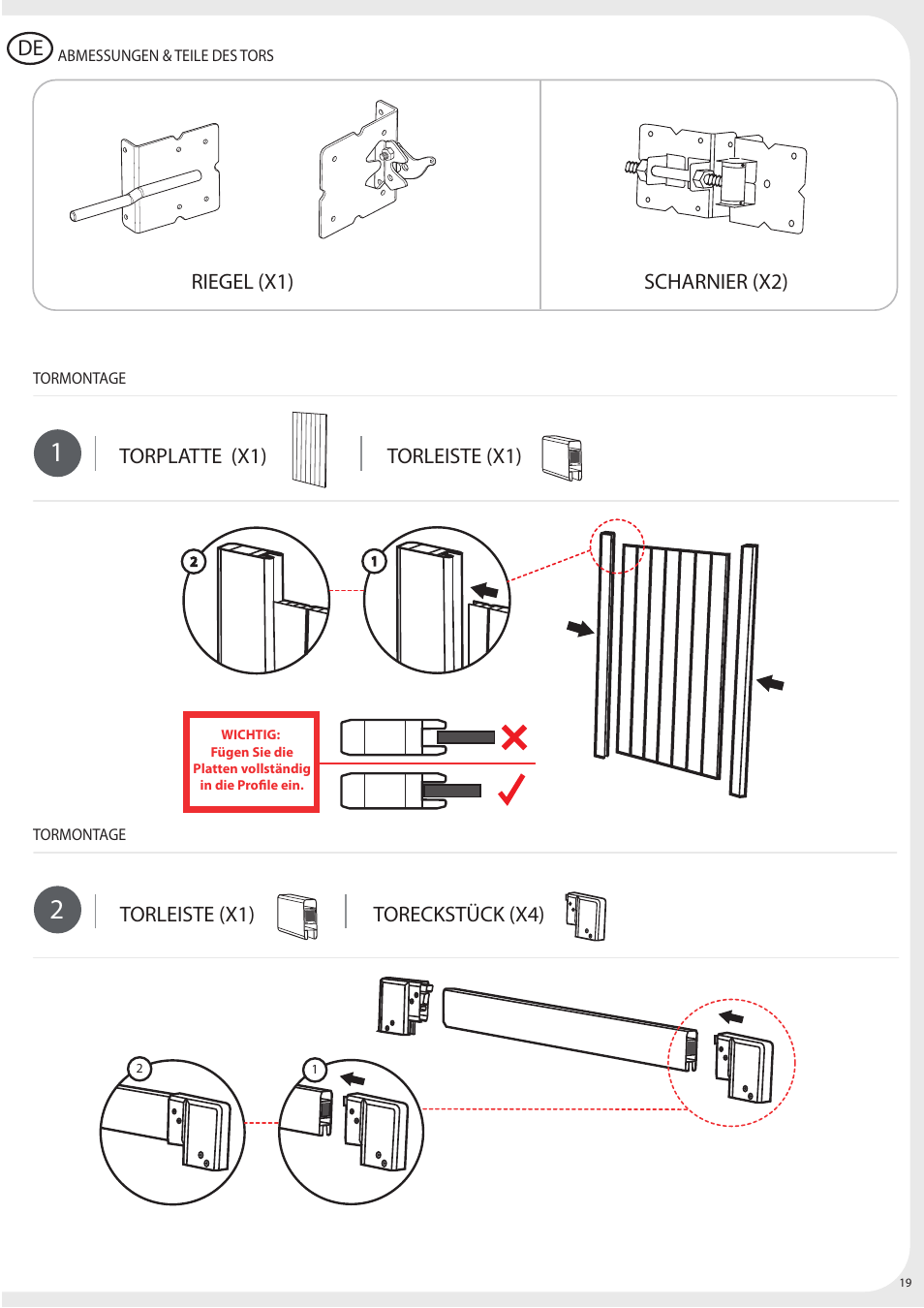 Keter Privacy Gate 4x6 User Manual | Page 19 / 28