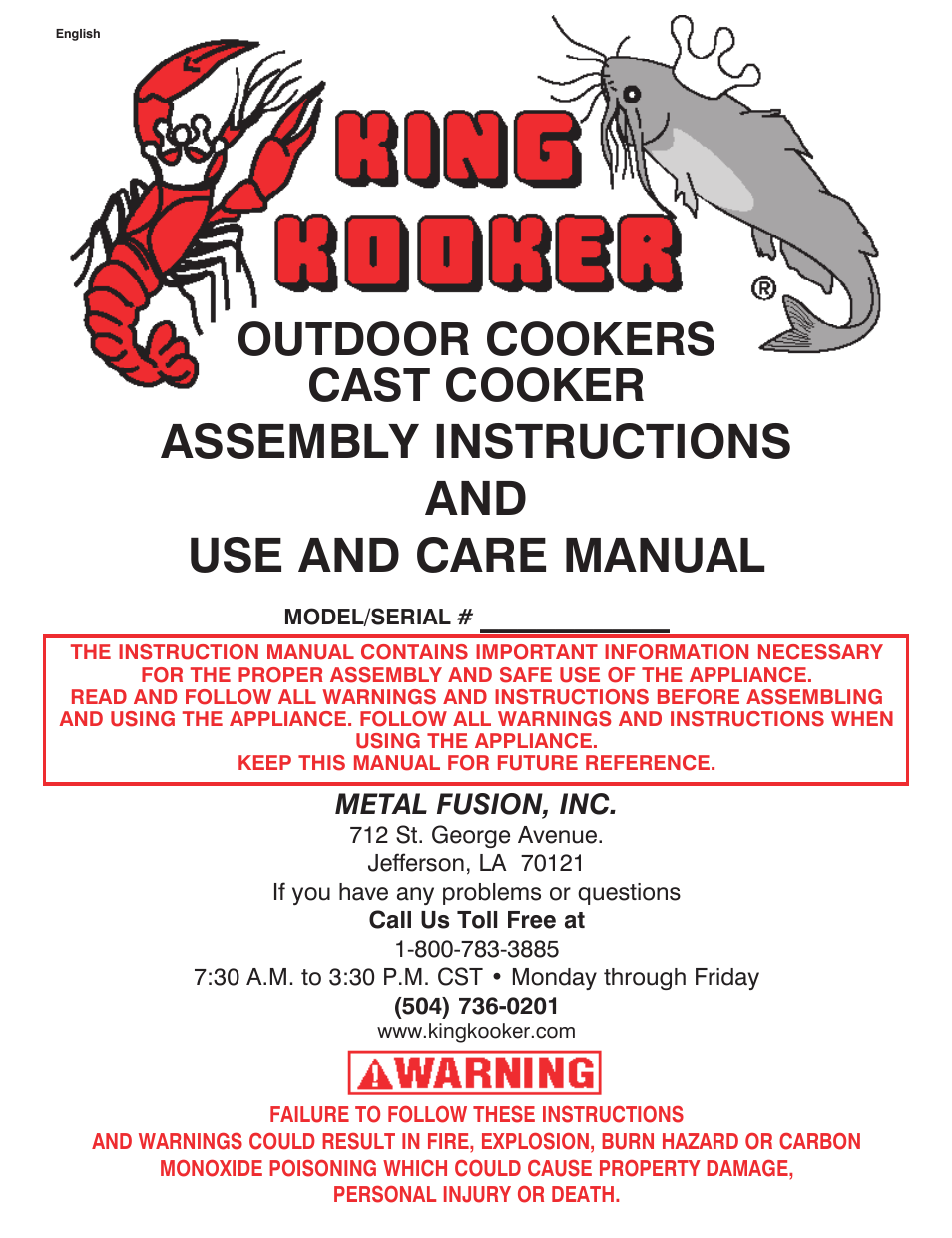 King Kooker Cast Cooker User Manual | 32 pages