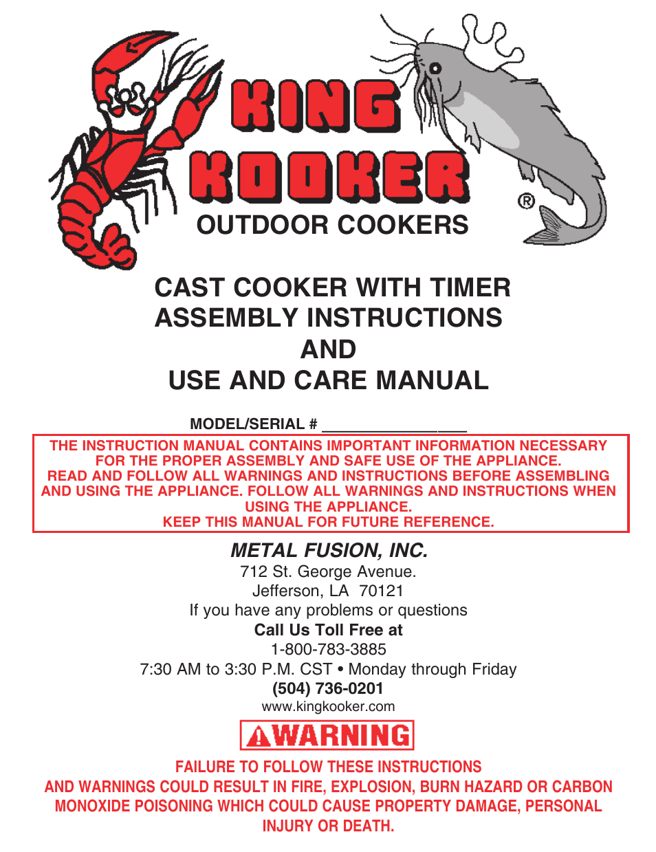 King Kooker Cast Cookers with Timers User Manual | 40 pages