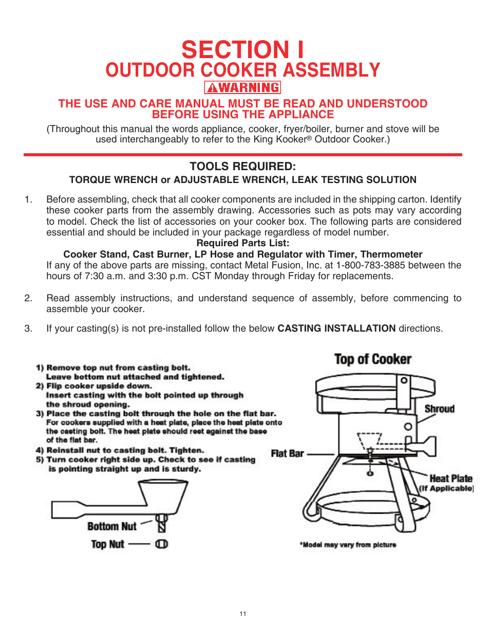 Outdoor cooker assembly | King Kooker Cast Cookers with Timers User Manual | Page 11 / 40