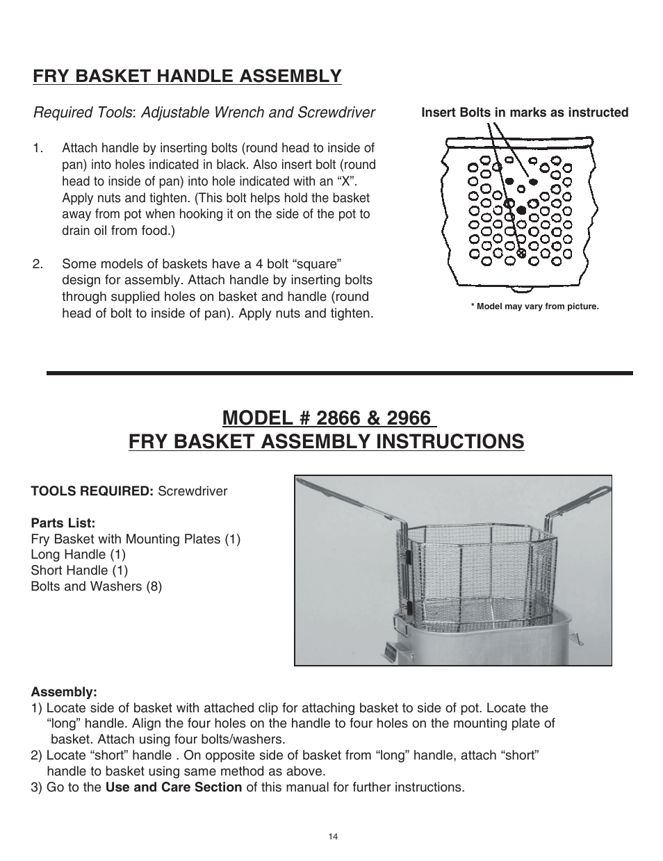 Fry basket handle assembly | King Kooker Cast Cookers with Timers User Manual | Page 14 / 40