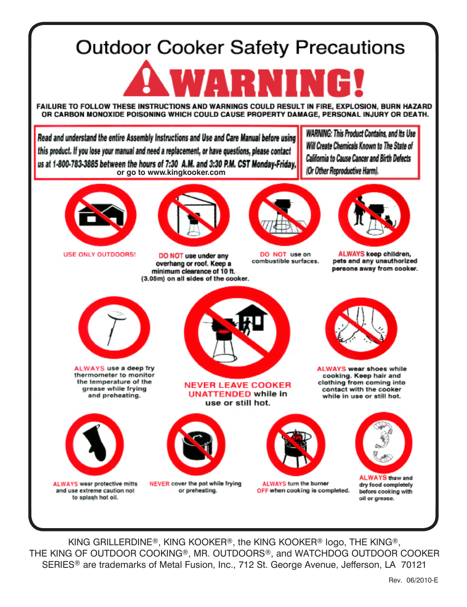 King Kooker Jet and Combination Burners User Manual | Page 24 / 24