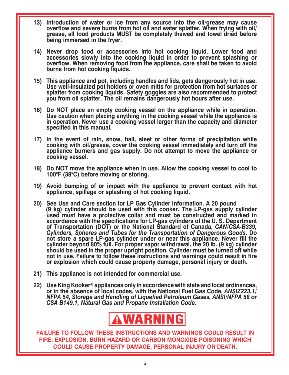 King Kooker Jet and Combination Burners User Manual | Page 4 / 24