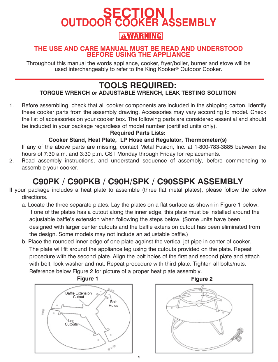 Outdoor cooker assembly, Tools required | King Kooker Jet and Combination Burners User Manual | Page 9 / 24