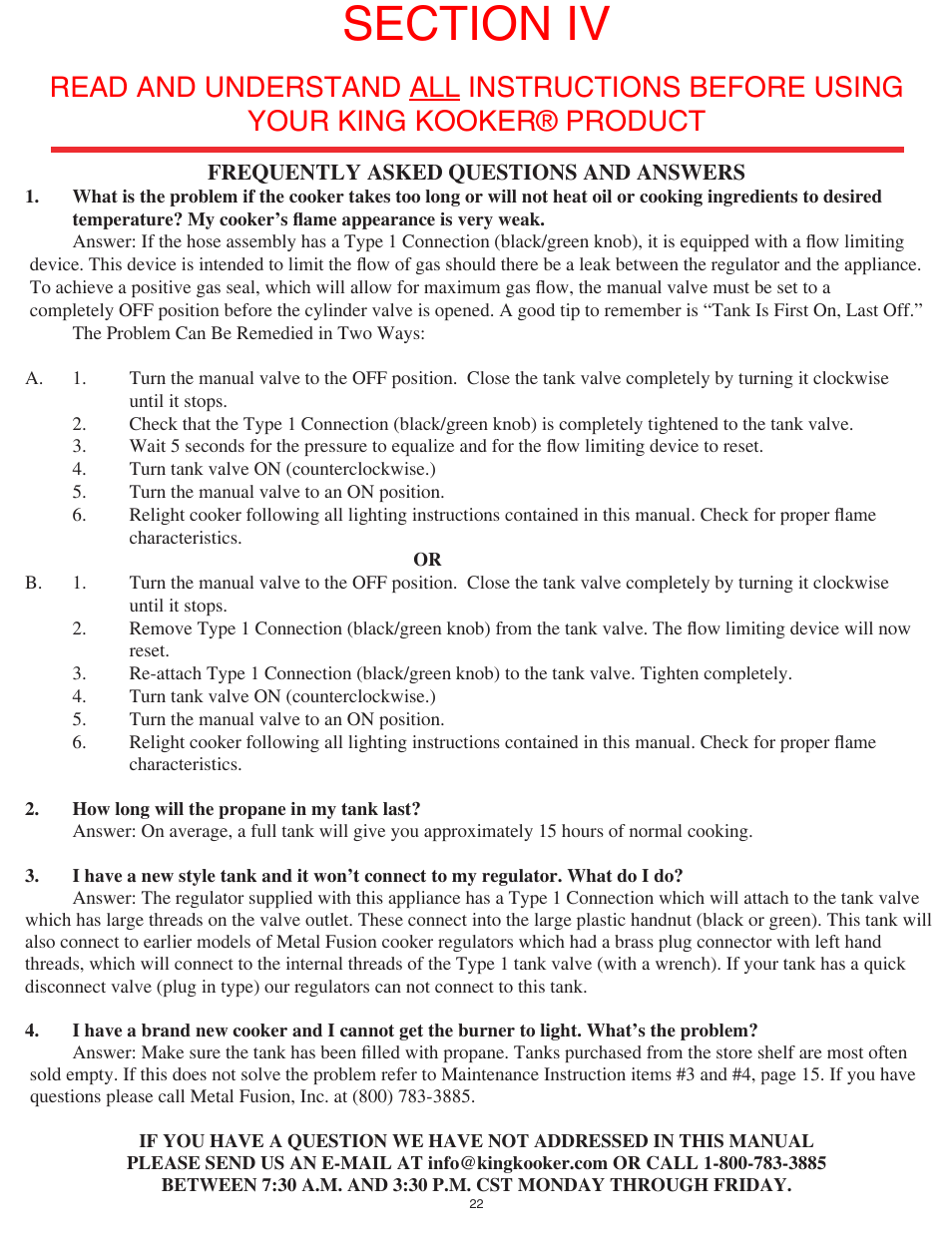 King Kooker 1203 Southwestern Sizzler User Manual | Page 22 / 24
