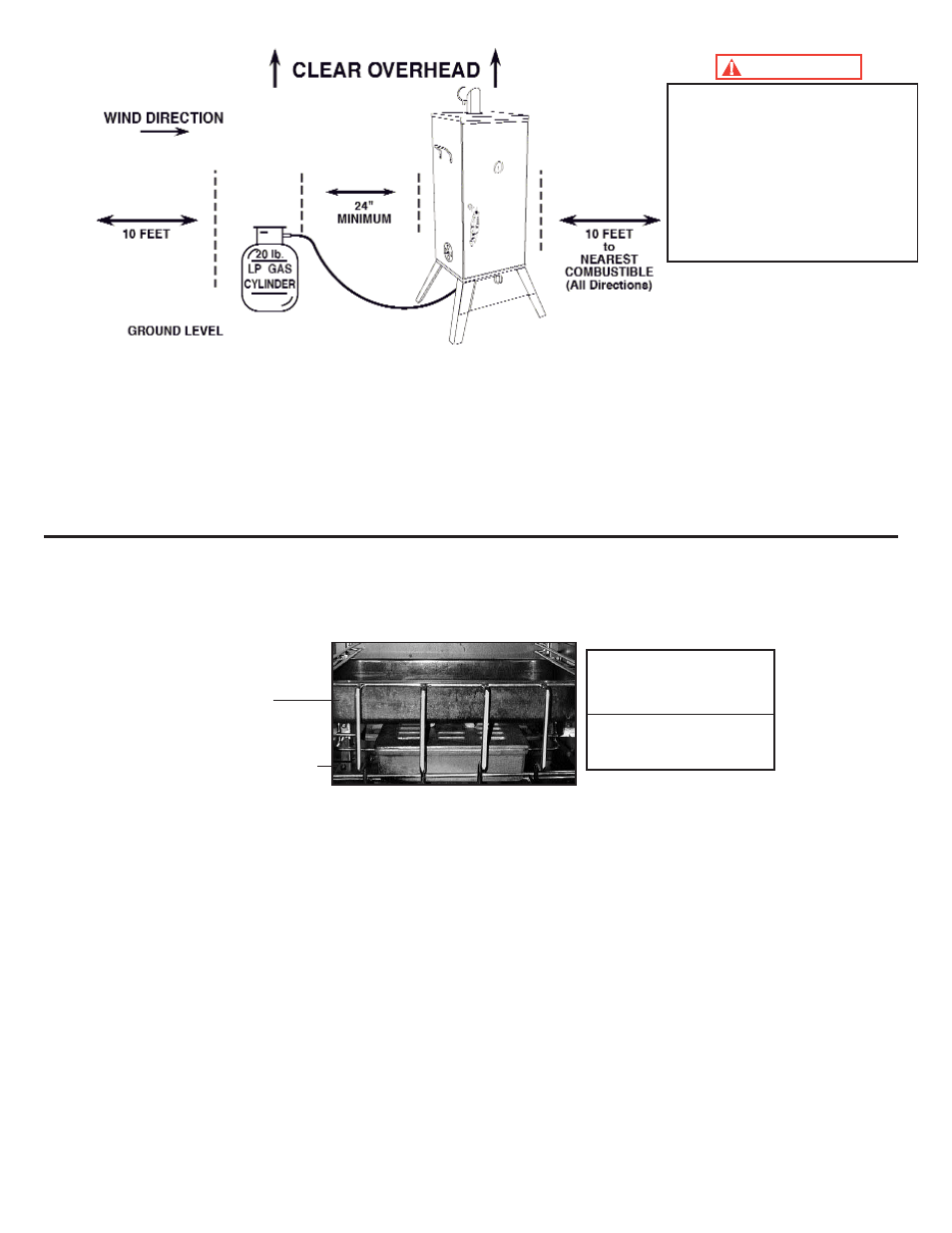 Warning | King Kooker 2106 Heavy Duty Portable Propane Outdoor Smoker Package User Manual | Page 13 / 26