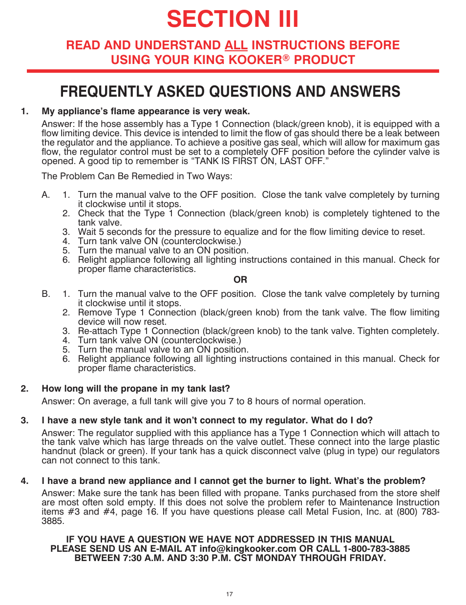 Frequently asked questions and answers, Product | King Kooker Fire Pit User Manual | Page 17 / 20