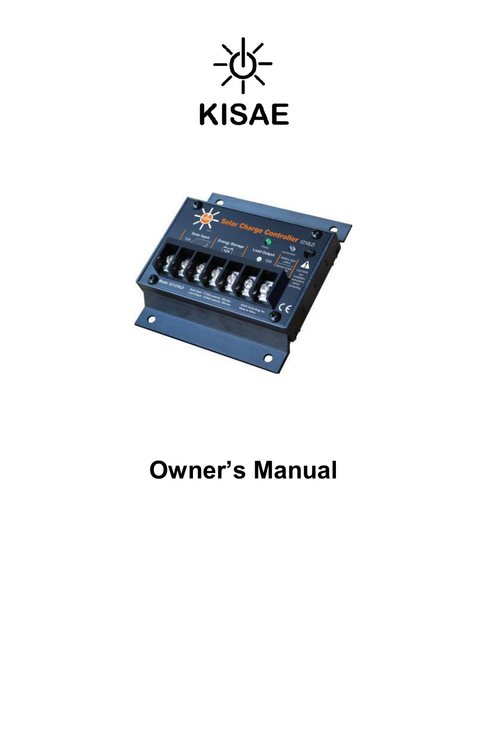 KISAE SC 1220LD Solar Charge Controller User Manual | 8 pages