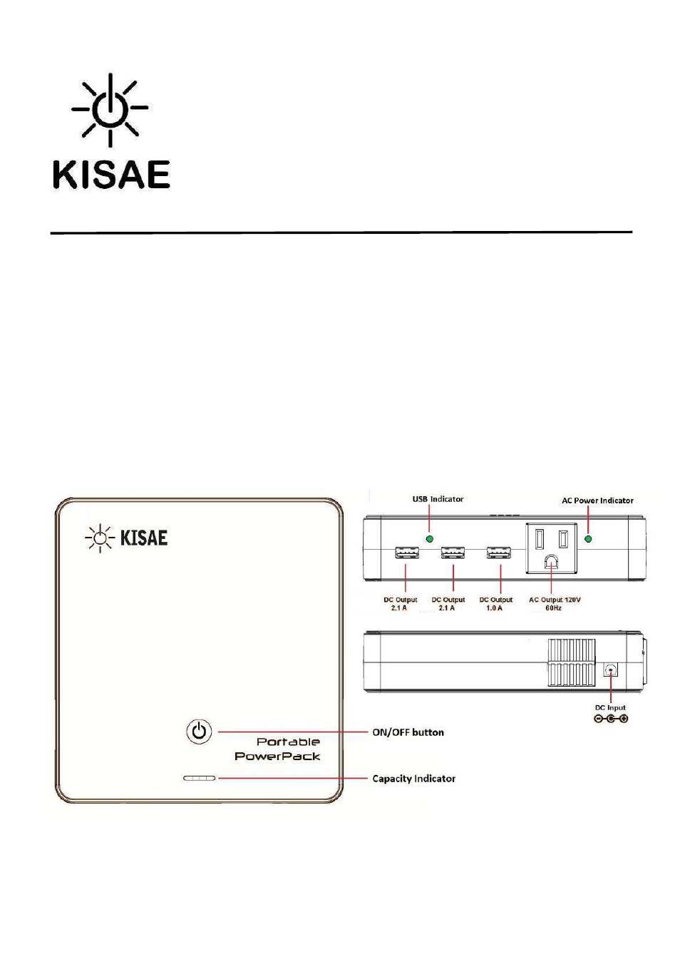 KISAE 50 Portable PowerPack User Manual | 4 pages