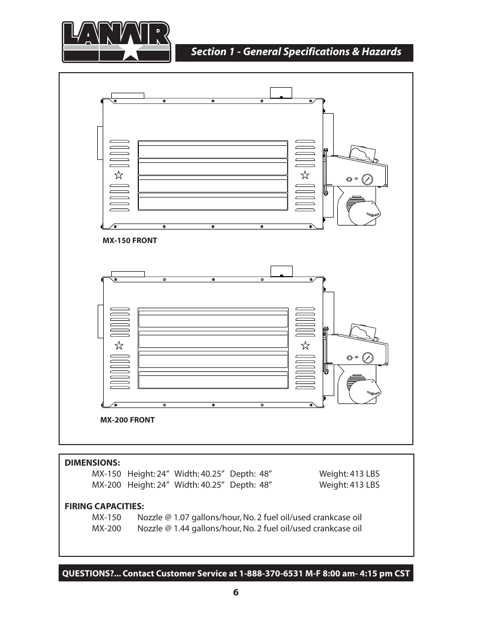 Lanair MX200 User Manual | Page 6 / 56