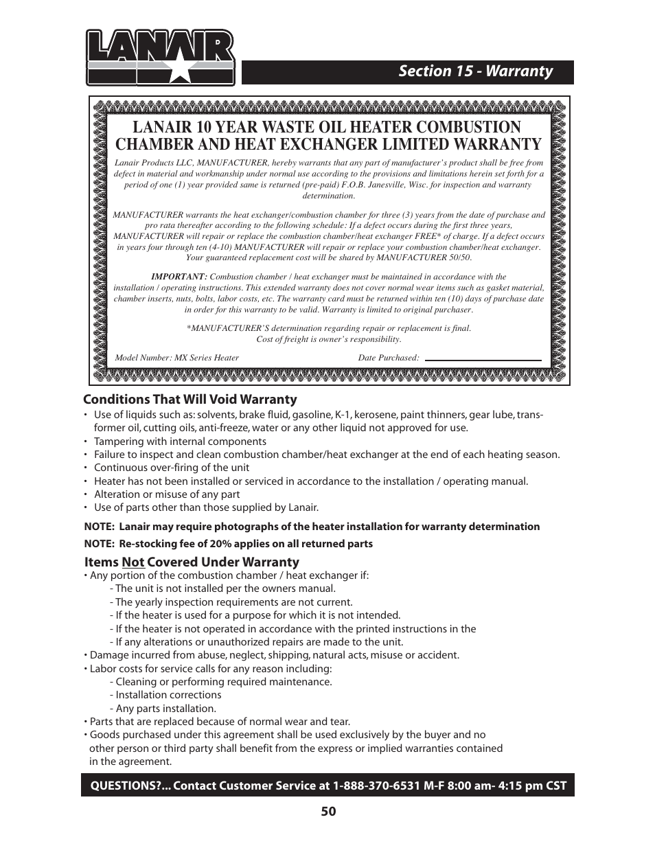 Lanair MX300 User Manual | Page 54 / 56