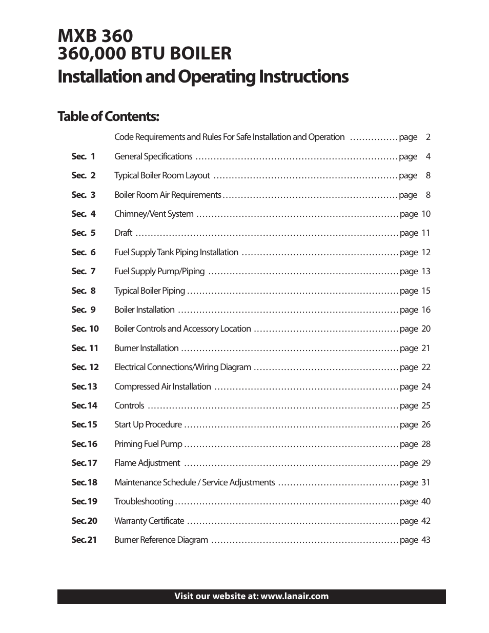 Lanair MXB360 User Manual | Page 3 / 44
