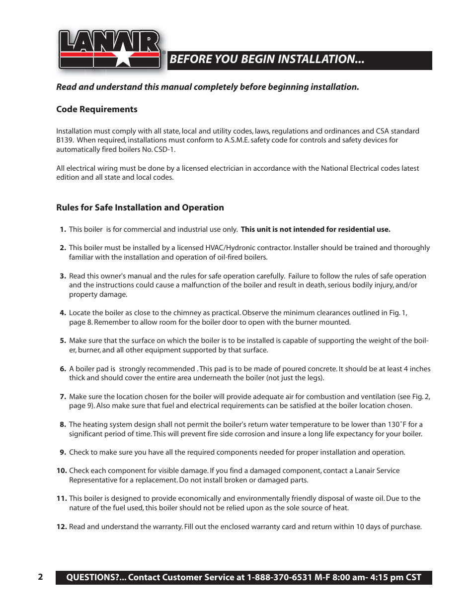 Before you begin installation | Lanair MXB400 User Manual | Page 2 / 44