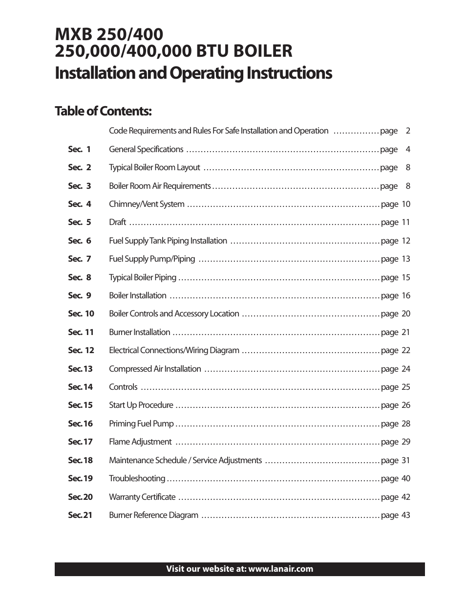 Lanair MXB400 User Manual | Page 3 / 44