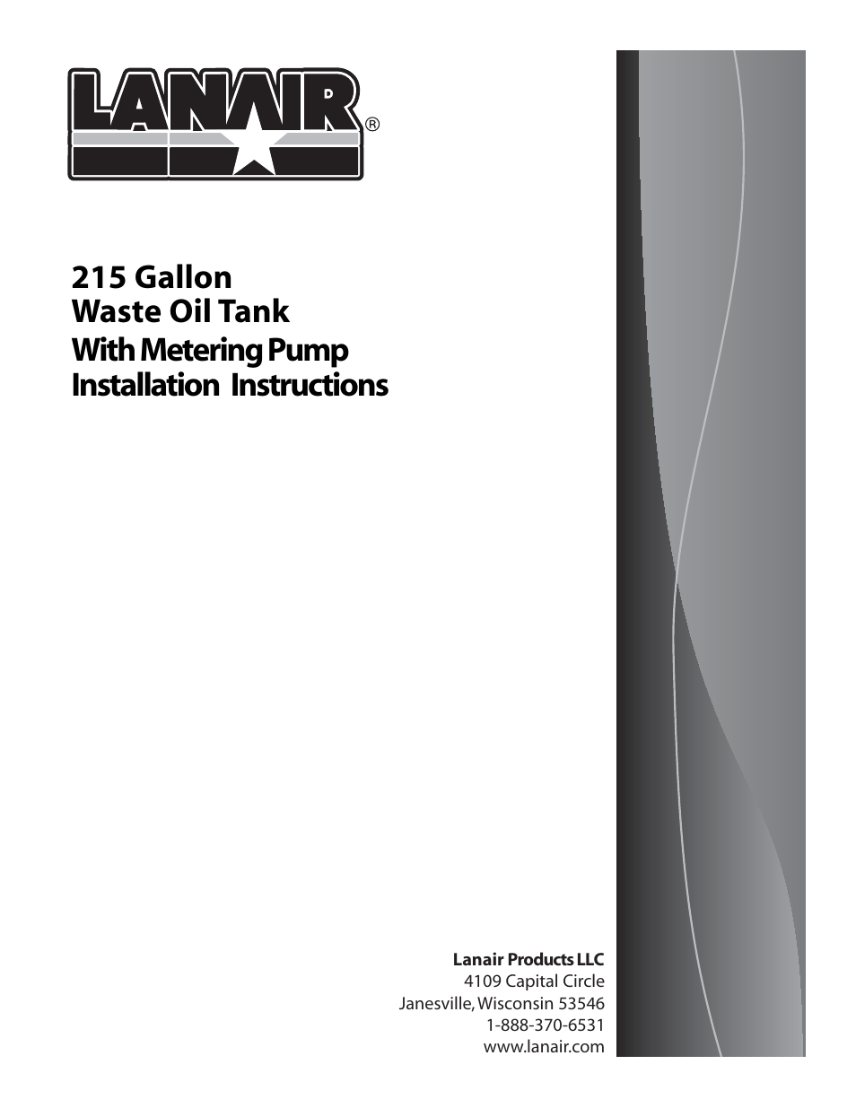 Lanair 215 Gallon Tank With Metering Pump User Manual | 11 pages