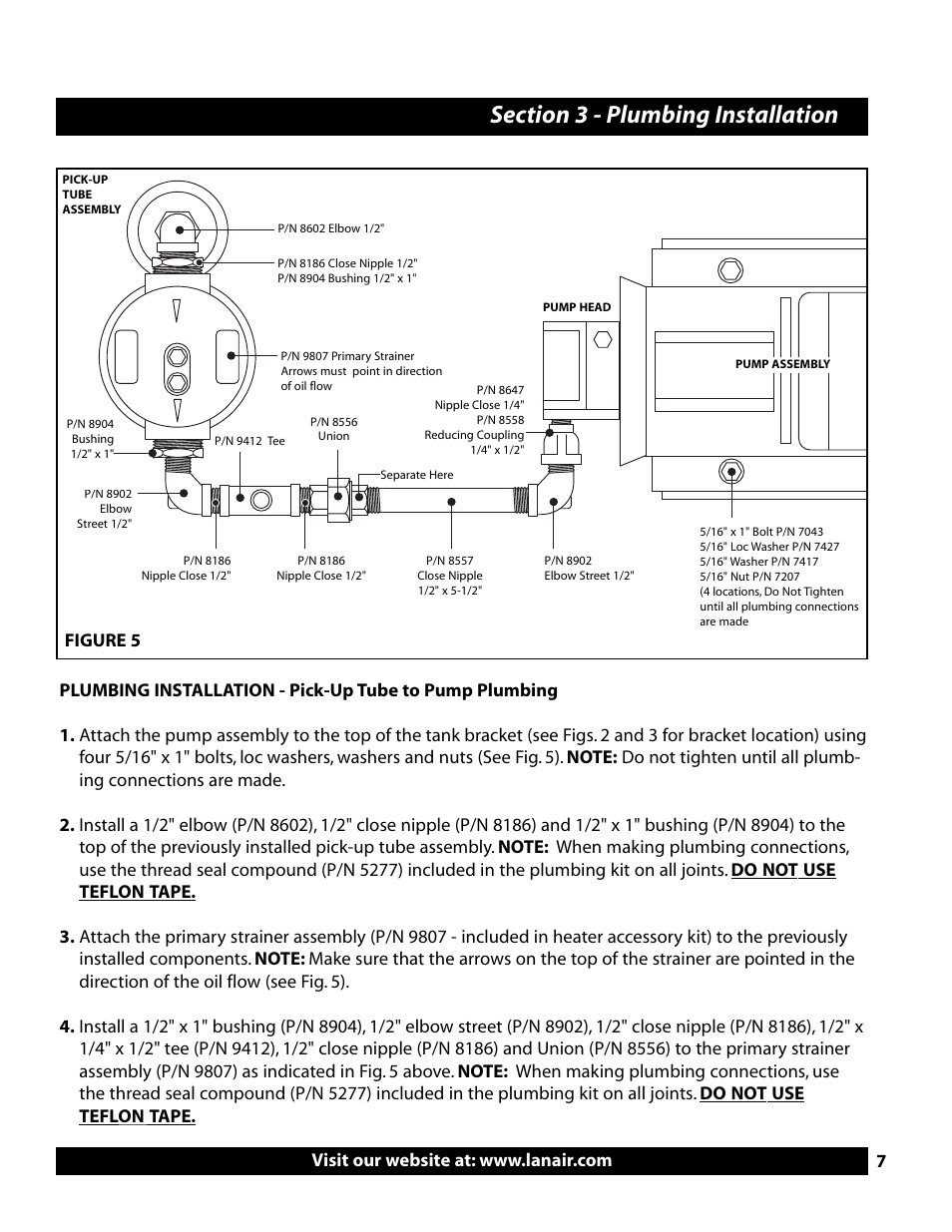 Lanair 215 Gallon Tank With Bypass Regulator User Manual | Page 7 / 12