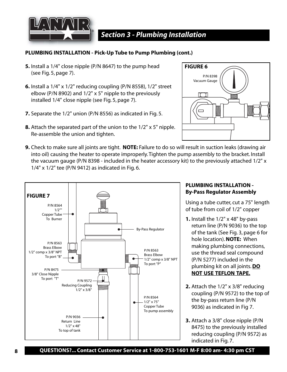 Lanair 215 Gallon Tank With Bypass Regulator User Manual | Page 8 / 12