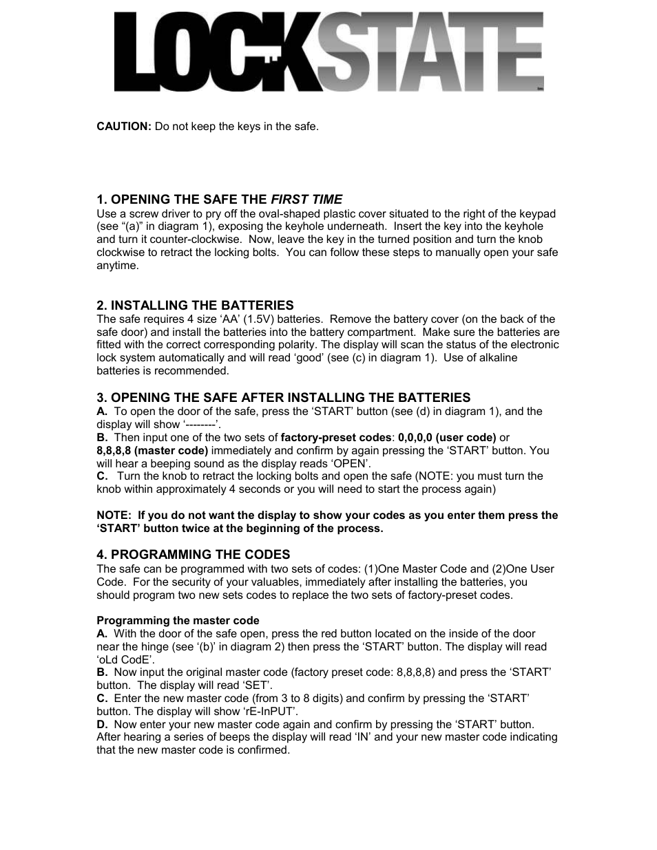 LOCKSTATE LS-20ED User Manual | 3 pages