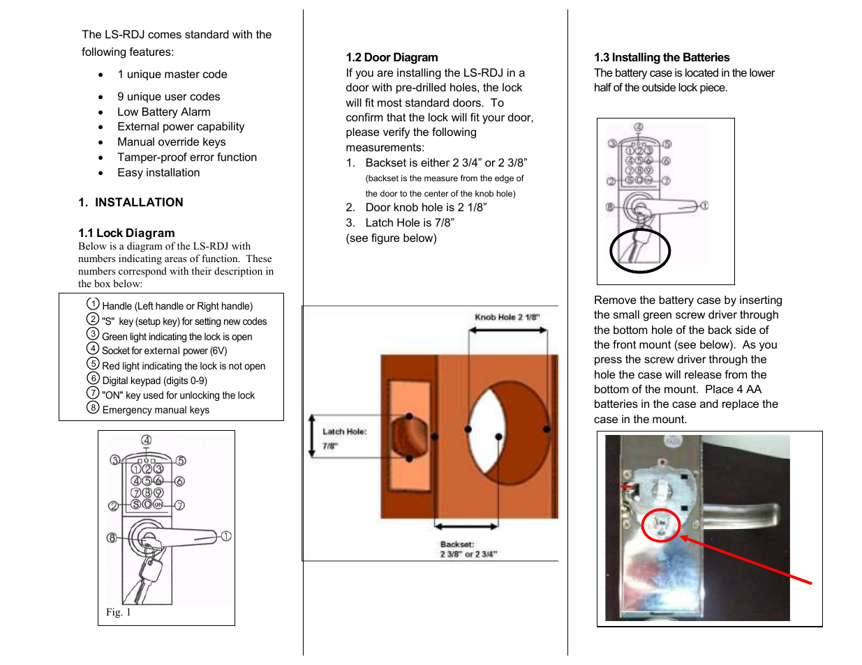 LOCKSTATE LS-RDJ User Manual | 3 pages