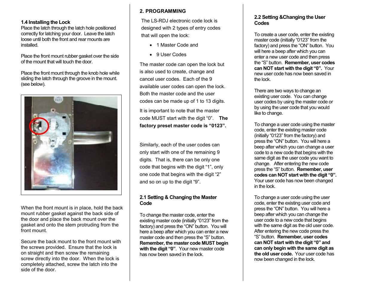 LOCKSTATE LS-RDJ User Manual | Page 2 / 3