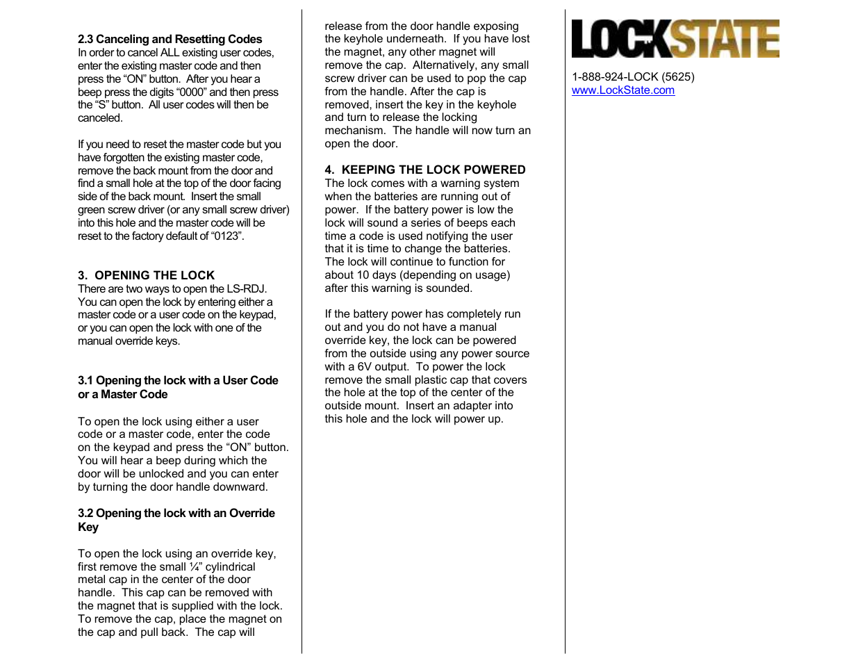 LOCKSTATE LS-RDJ User Manual | Page 3 / 3