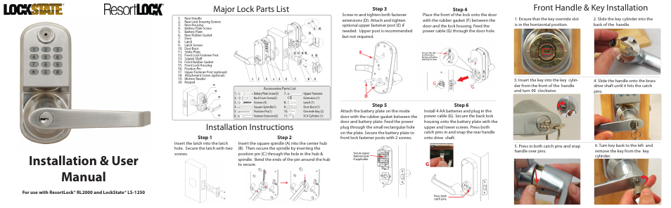 LOCKSTATE RL2000/LS-1250 User Manual | 2 pages