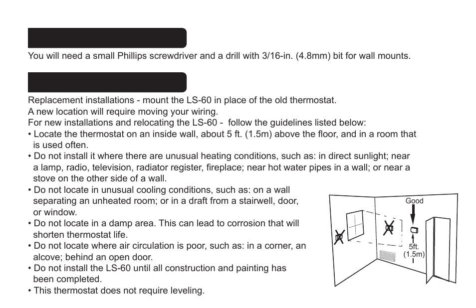Tools, Location | LOCKSTATE LS-60 Installation Guide User Manual | Page 2 / 18
