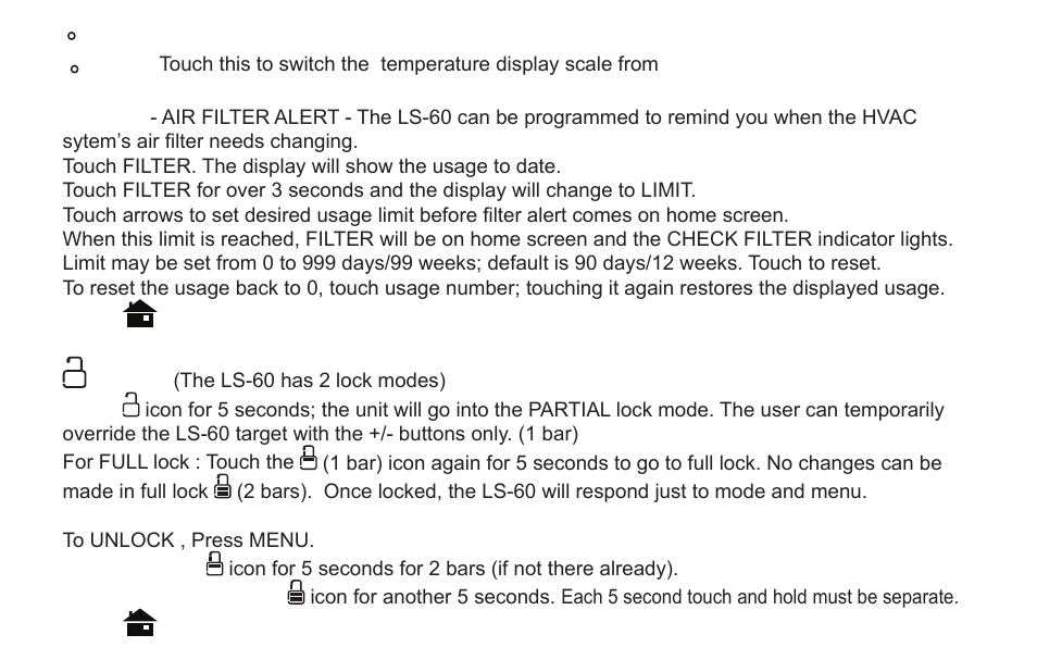 Filter, Lock | LOCKSTATE LS-60 Operation Guide User Manual | Page 11 / 16