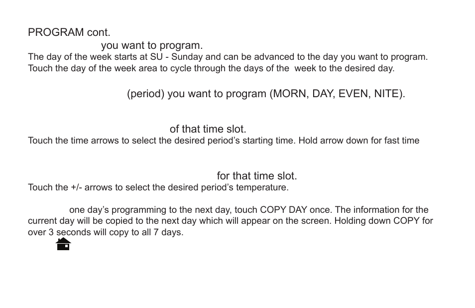 Program cont. select the day you want to program, Select the desired start time of that time slot | LOCKSTATE LS-60 Operation Guide User Manual | Page 9 / 16