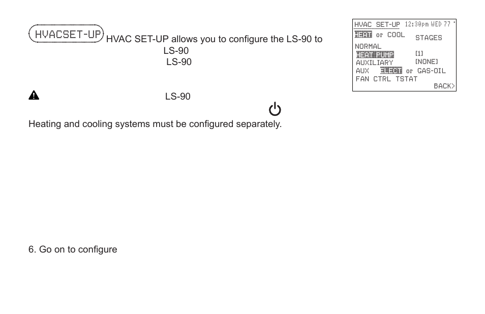 Hvacset-up | LOCKSTATE LS-90 Operation Guide User Manual | Page 13 / 20