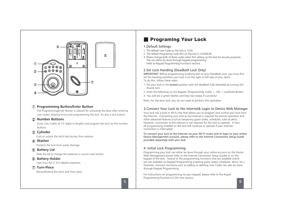 Programing your lock | LOCKSTATE LS-L500i User Manual | Page 4 / 7