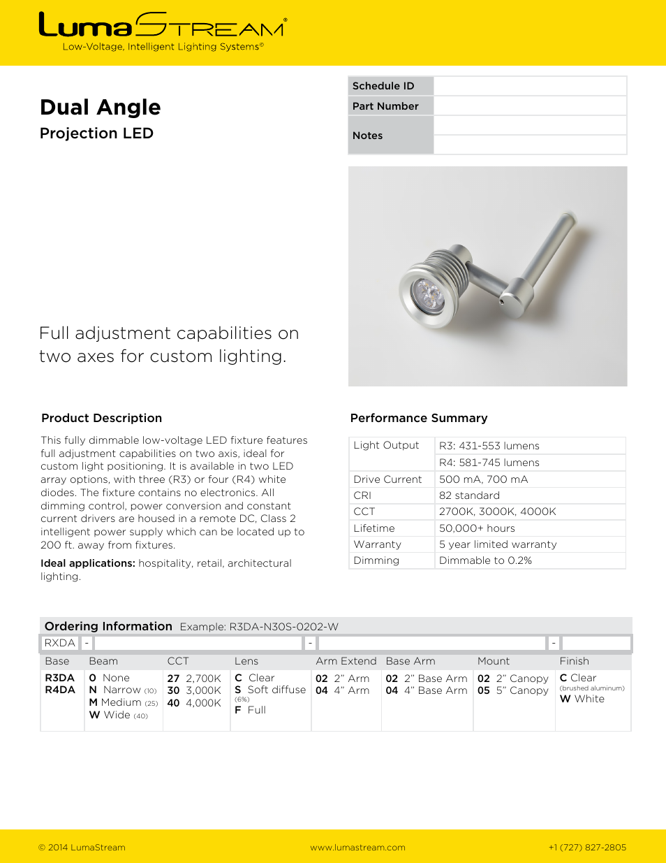 LumaStream Dual Angle User Manual | 2 pages
