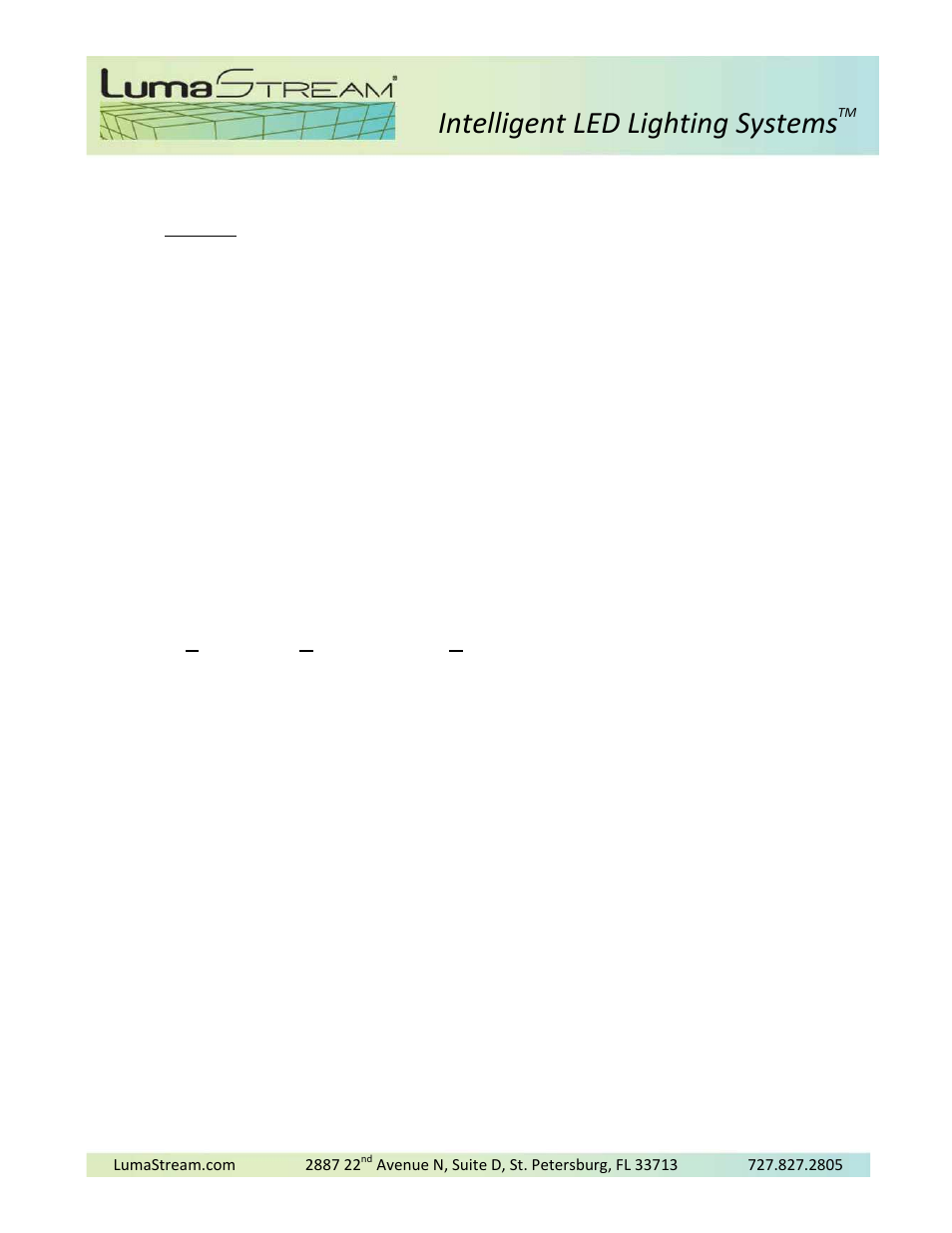 LumaStream DMX - INTELLIGENT POWER CENTER User Manual | 7 pages