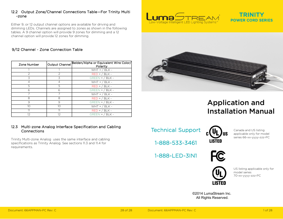 LumaStream Trinity Power Cord User Manual | 14 pages