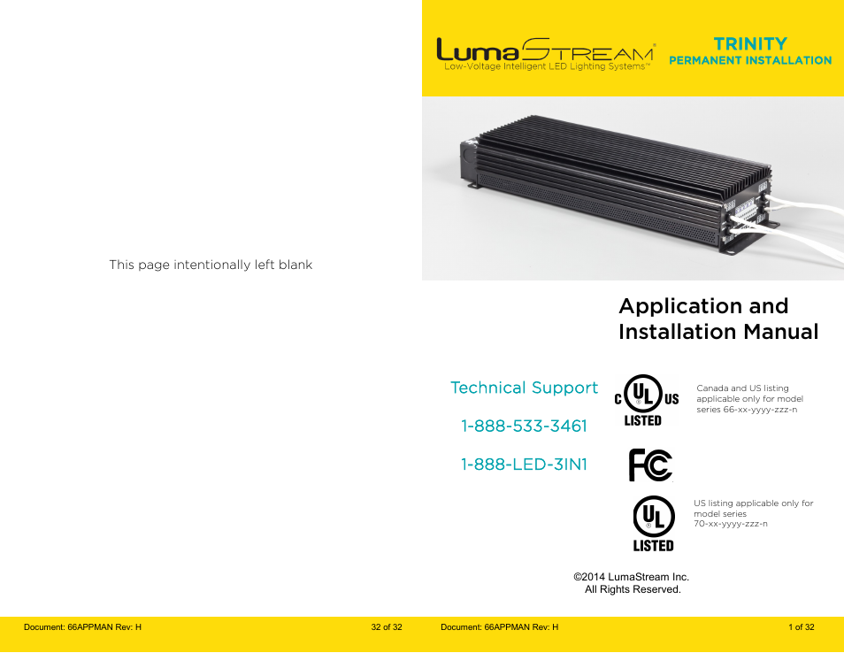 LumaStream Trinity PERMANENT User Manual | 16 pages