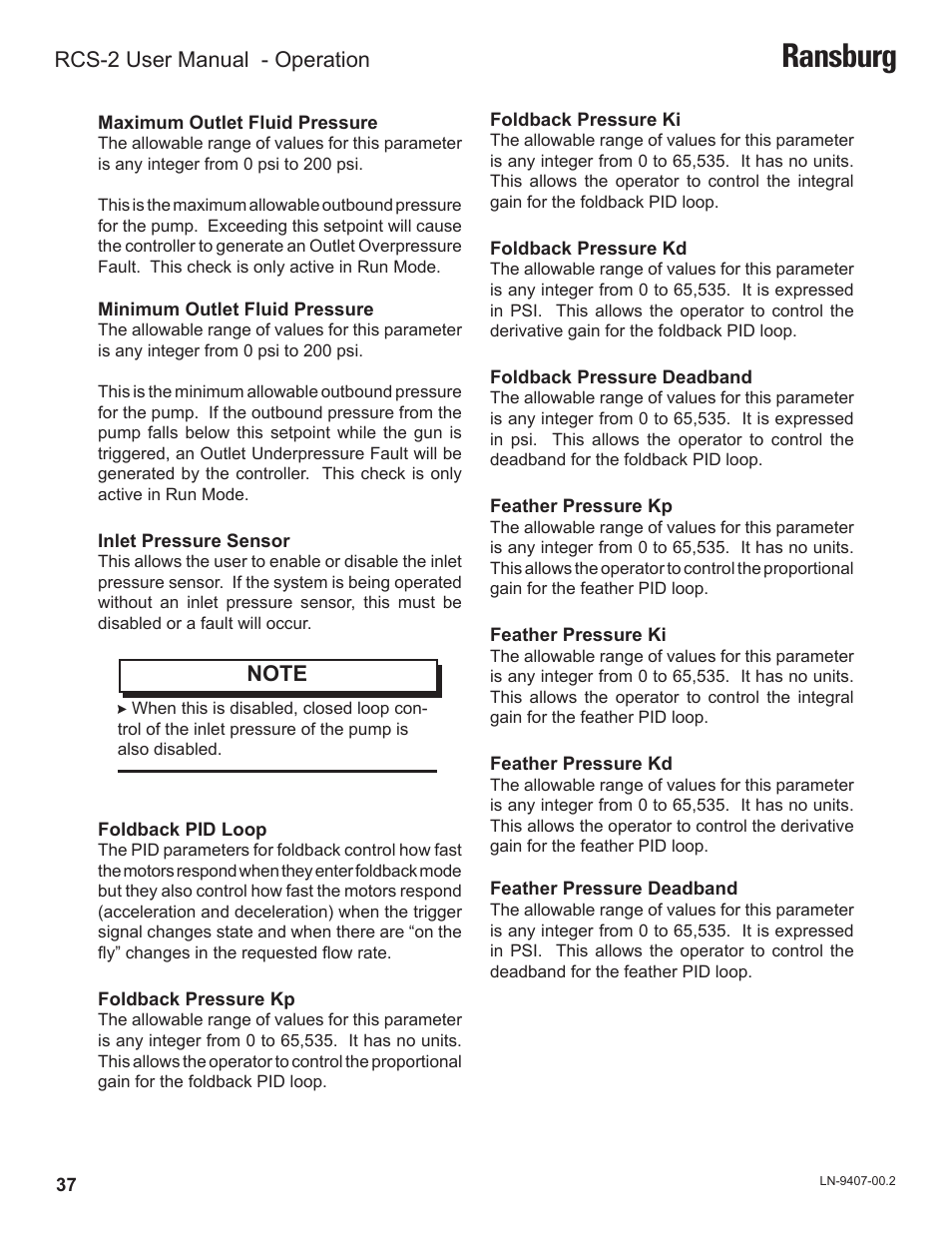 Ransburg, Rcs-2 user manual - operation | Ransburg RCS 2 Ratio Control System User Manual | Page 40 / 82