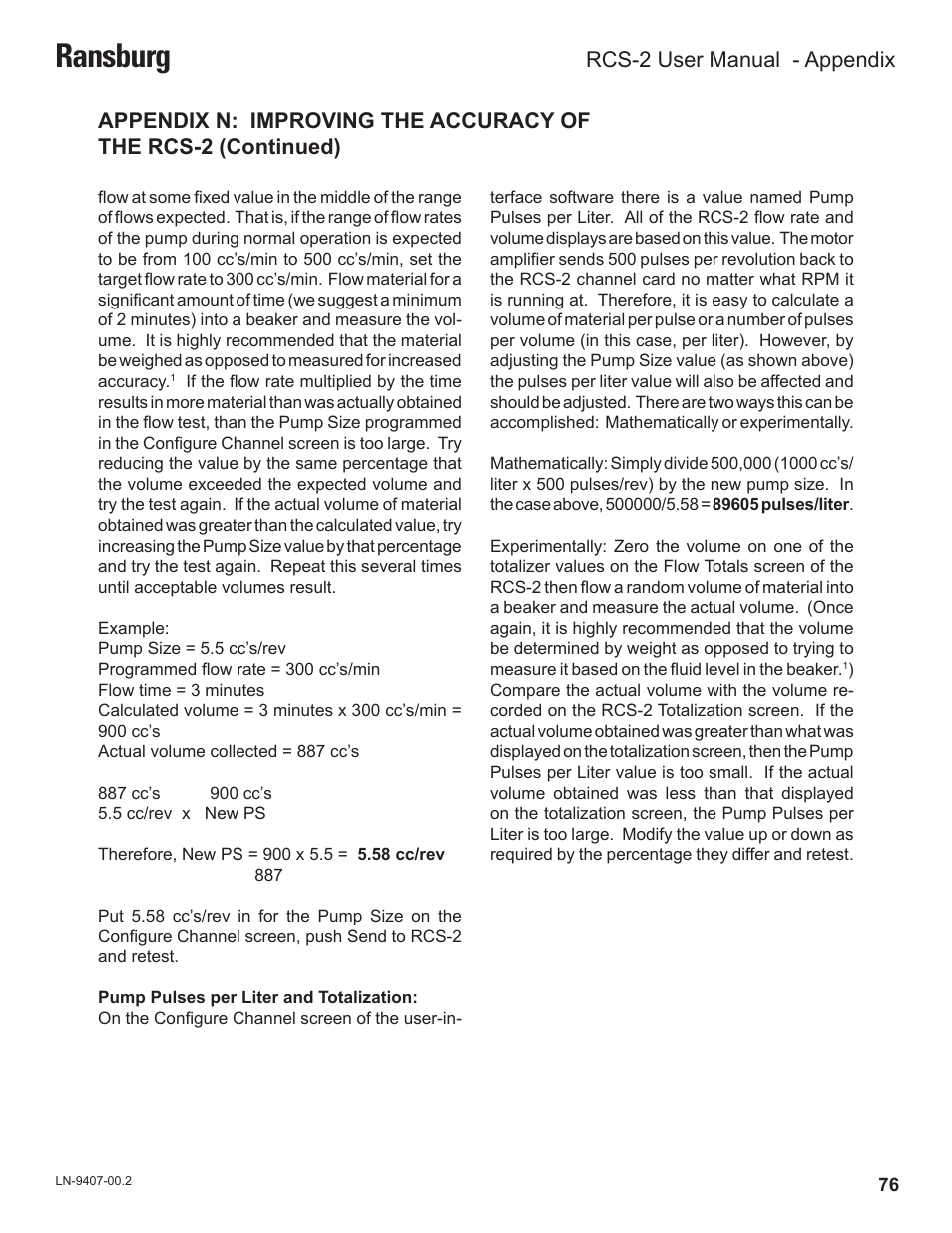 Ransburg, Rcs-2 user manual - appendix | Ransburg RCS 2 Ratio Control System User Manual | Page 79 / 82