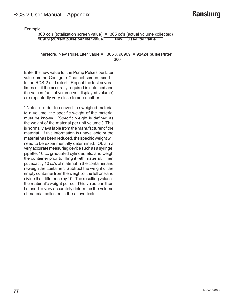 Ransburg, Rcs-2 user manual - appendix | Ransburg RCS 2 Ratio Control System User Manual | Page 80 / 82