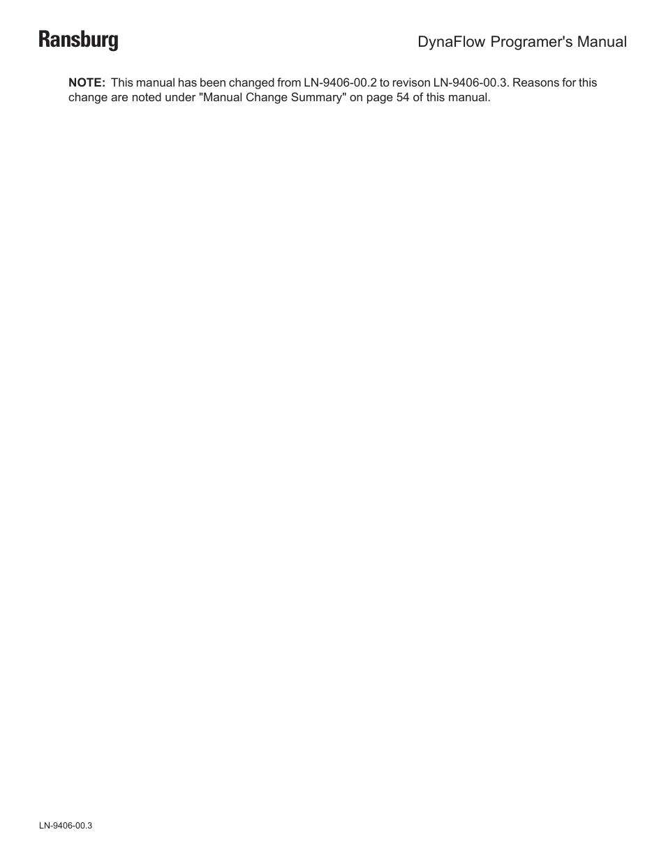 Ransburg | Ransburg DynaFlow Programmers Manual User Manual | Page 2 / 59