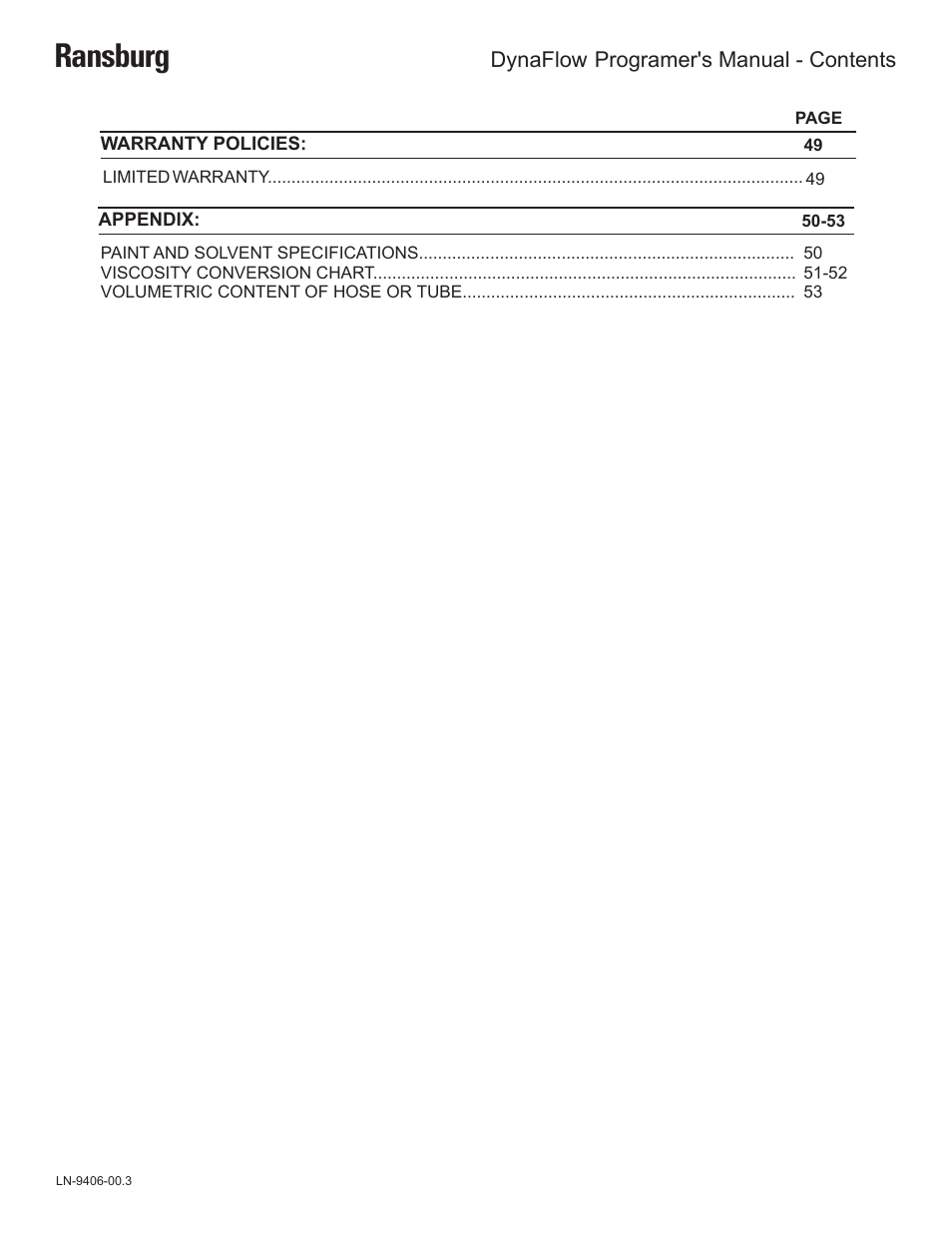 Ransburg | Ransburg DynaFlow Programmers Manual User Manual | Page 4 / 59