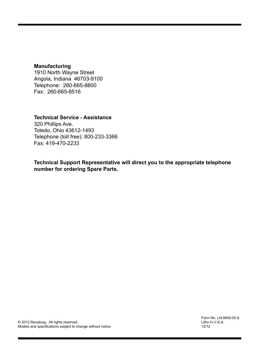 Back cover | Ransburg DynaFlow User Manual User Manual | Page 100 / 100