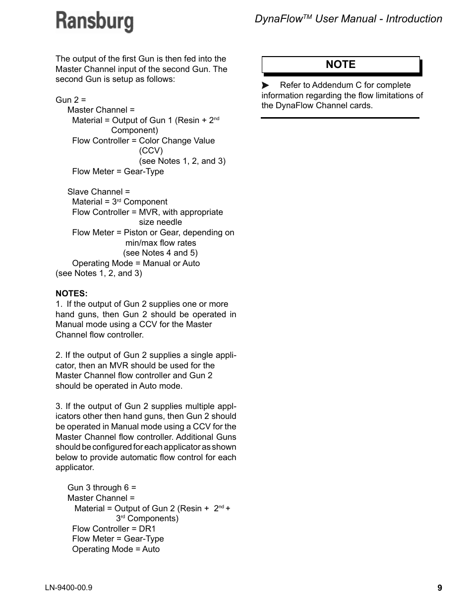 Dynaflow, User manual - introduction | Ransburg DynaFlow User Manual User Manual | Page 13 / 100