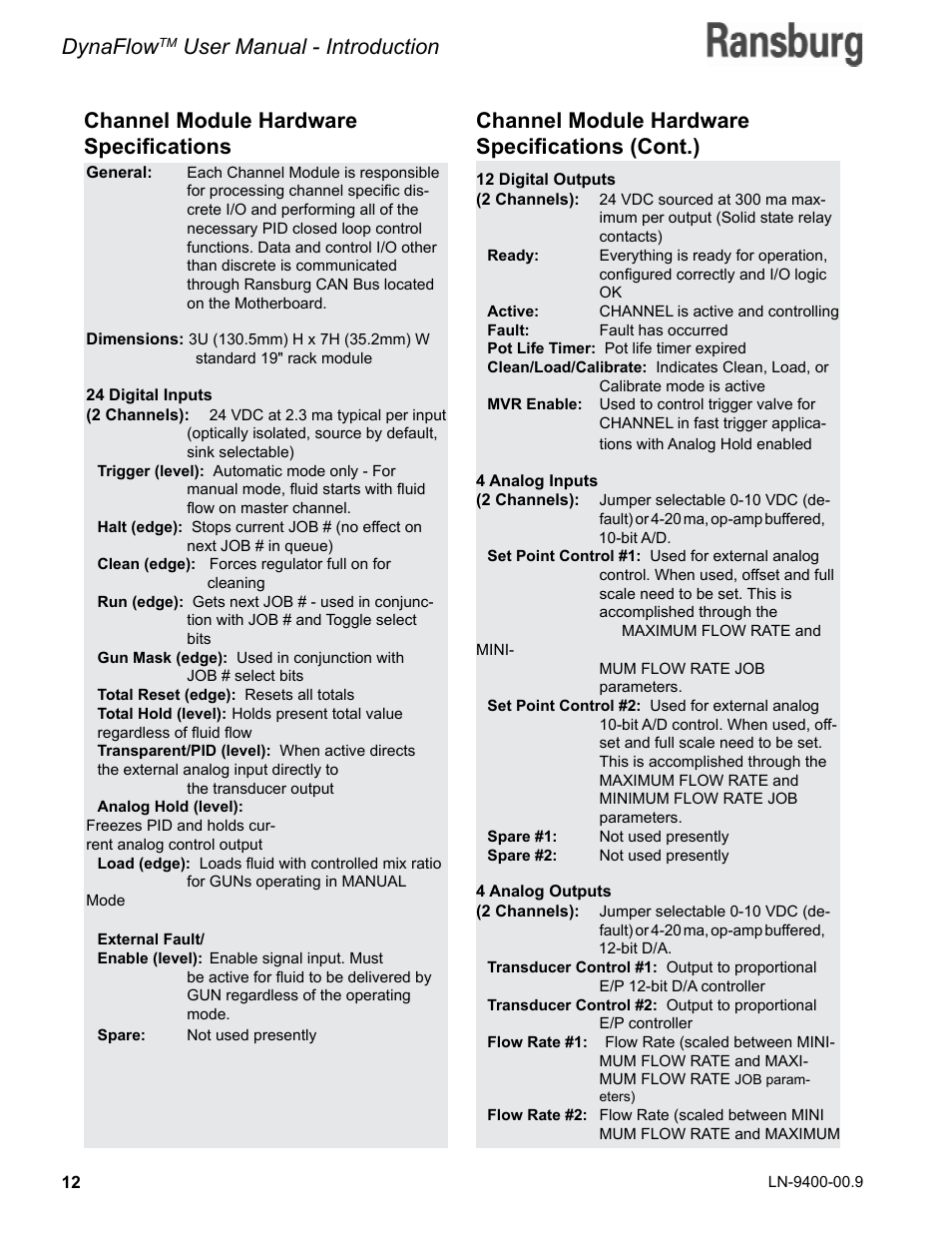 Dynaflow, User manual - introduction | Ransburg DynaFlow User Manual User Manual | Page 16 / 100