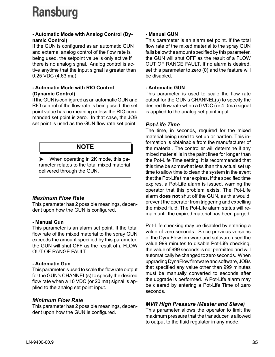 Ransburg DynaFlow User Manual User Manual | Page 39 / 100