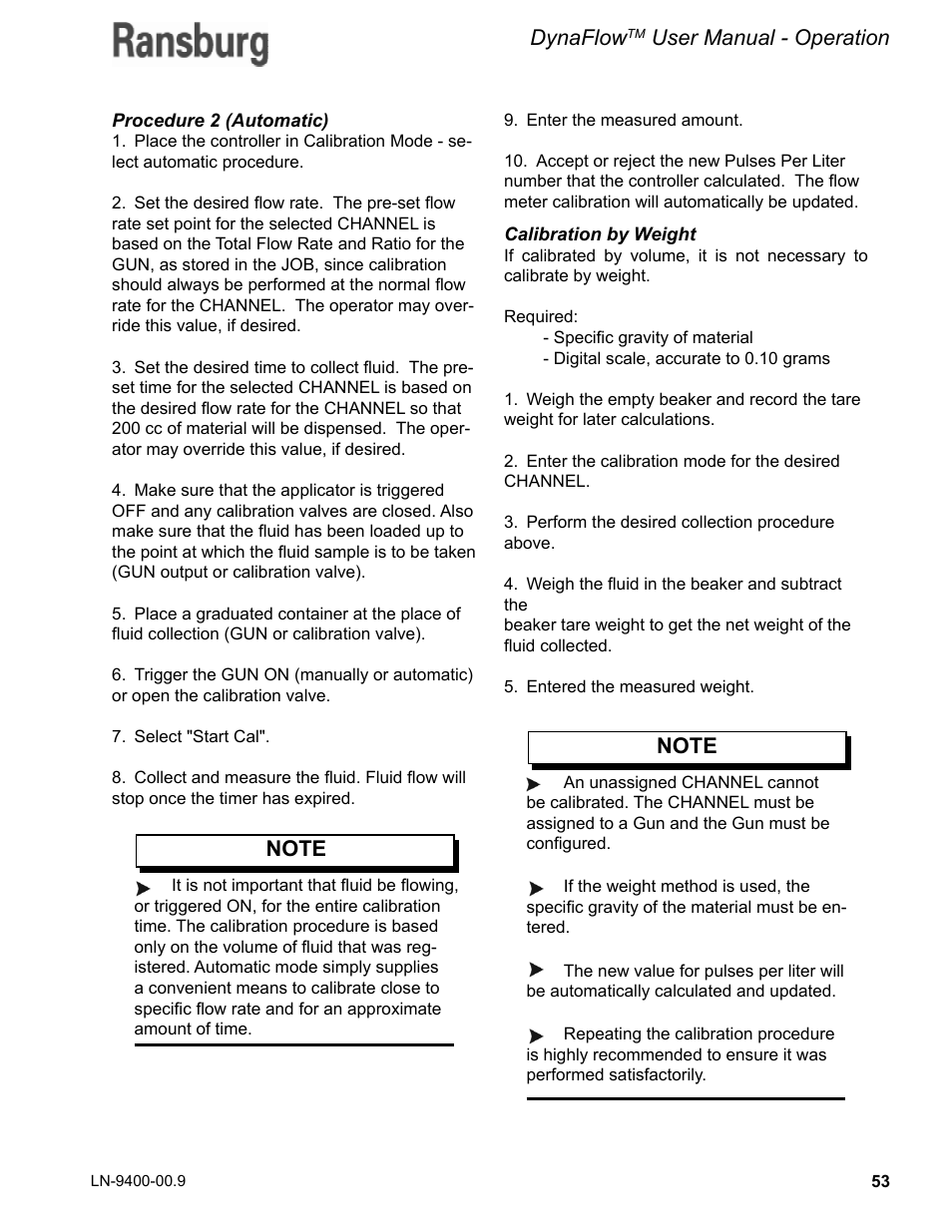 Dynaflow, User manual - operation | Ransburg DynaFlow User Manual User Manual | Page 57 / 100